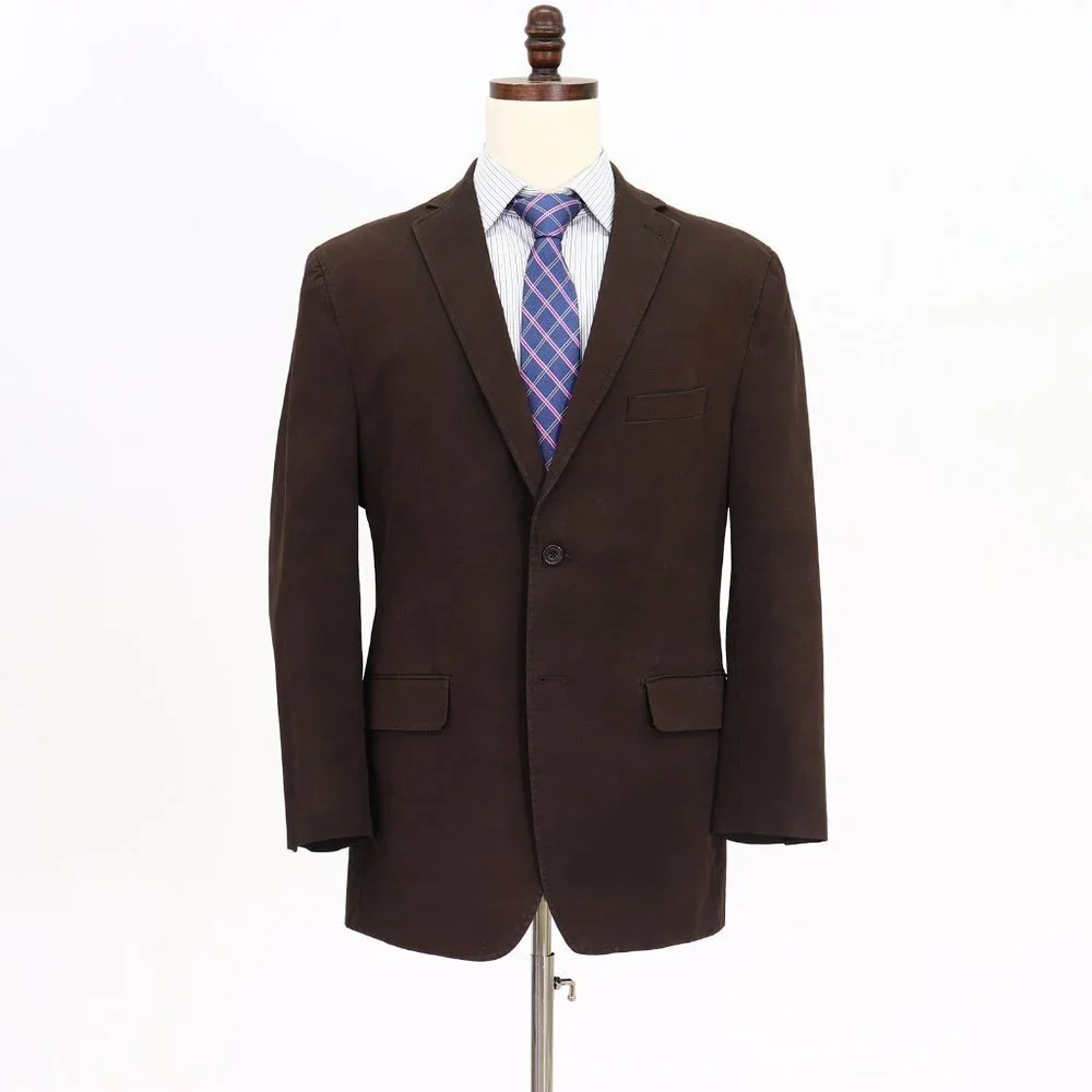 Pronto Uomo 44R Brown Solid 2-Button Sport Coat Blazer Jacket V020